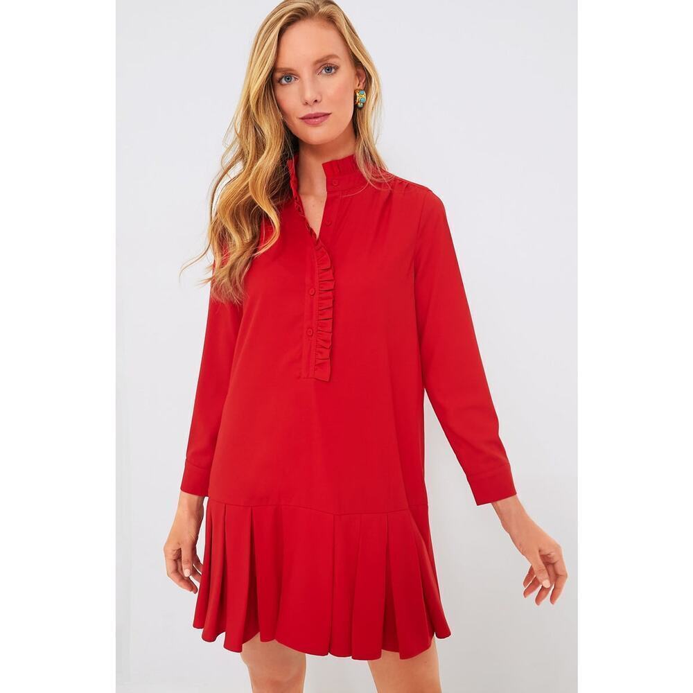 TUCKERNUCK Red Crepe Tate Dress Size XS NWT Retail $168 Tuckernuck